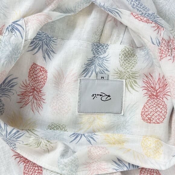 Rails Linen Shirt Size M Charli Rainbow Pinas Pineapple Print Coastal Vacation - Picture 10 of 12